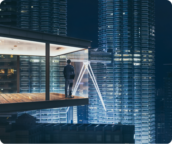 View of Commercial Building with Chillers System