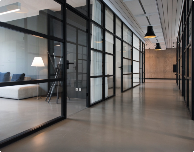 Interior shot of office Integrating IoT with Building Automation Systems